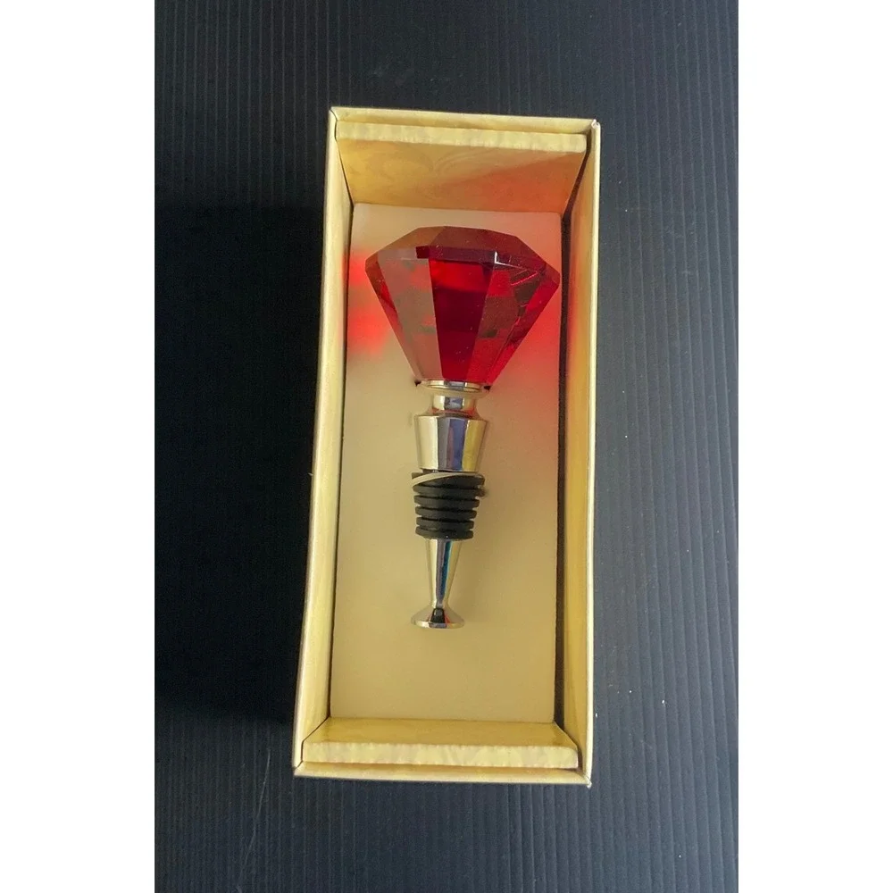 MANGO MOON GLASS WINESTOPPER CORK PLUG CHRISTMAS HOLIDAY RED WINE BOTTLE
